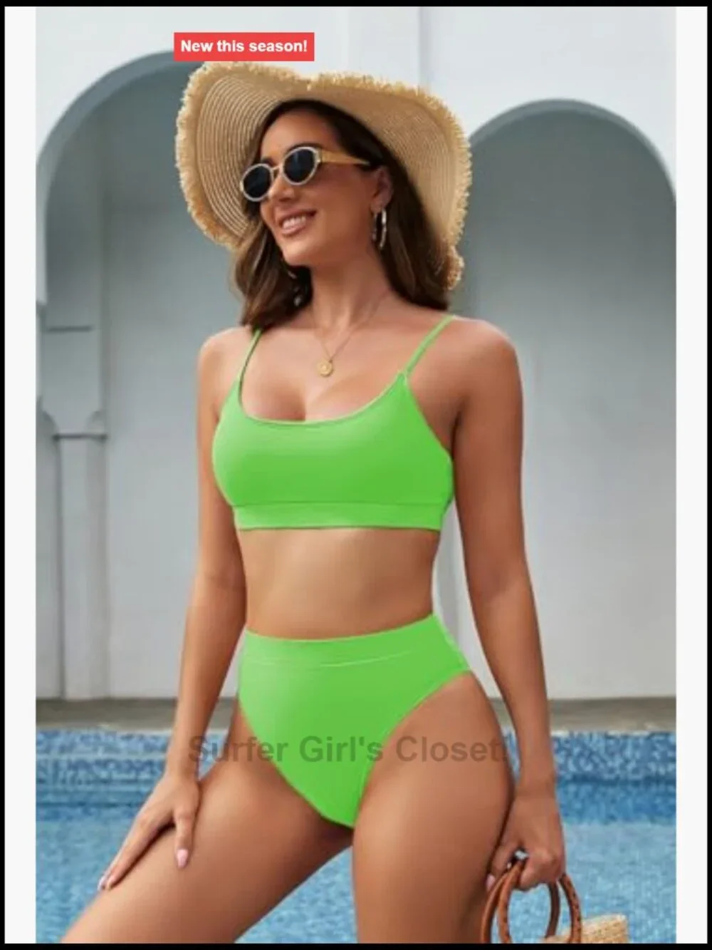 High Waisted Bikini Set Two Piece Cheeky High Cut Swimwear Bathing Suit